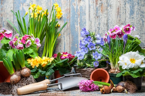 Professional landscapers enhancing the curb appeal of a Ruislip home